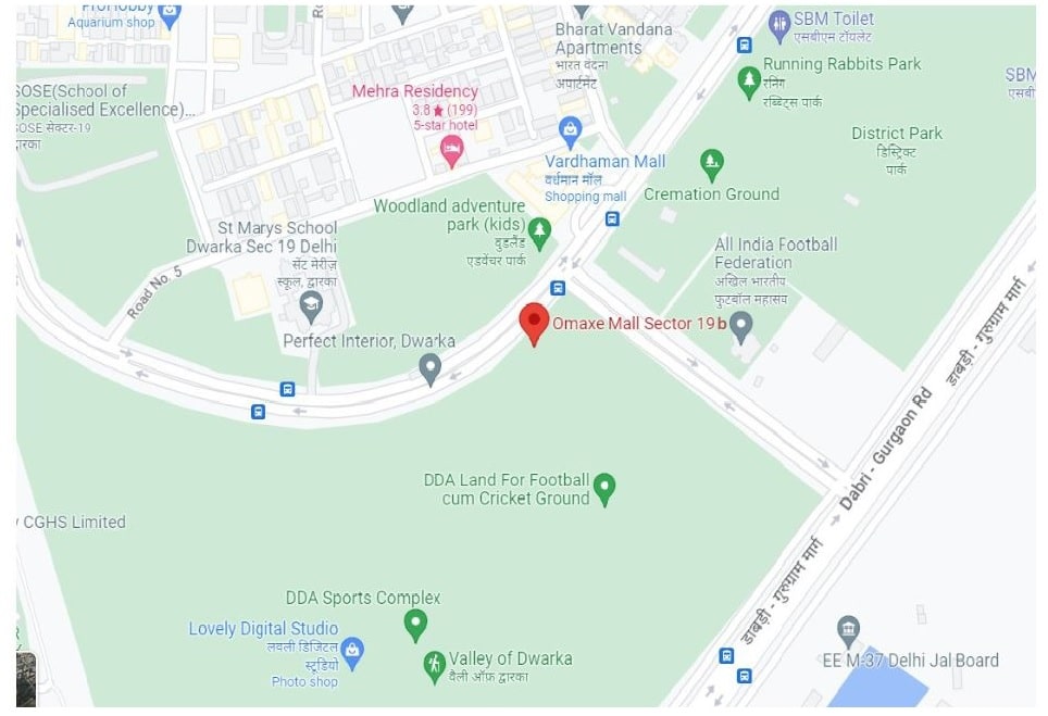 Omaxe Dwarka Location Map